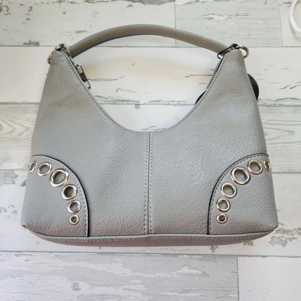 Olivia & KATE Gray Hobo Bag w/ Eyelet Details NWT